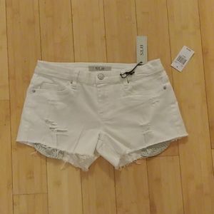 SL8 shorts white distressed denim NWT Sz 25 (0)